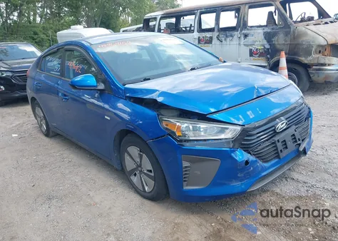 2018 Hyundai Ioniq Hybrid Blue from USA, damaged, VIN KMHC65LC2JU090577